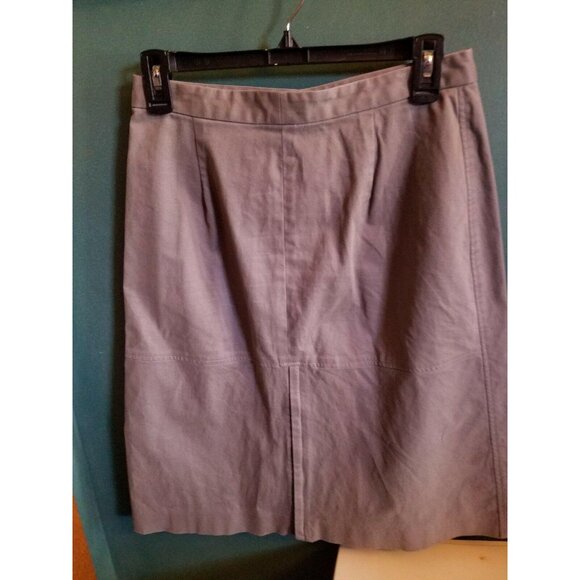 Banana Republic Stretch Womens Gray Straight Skirt Sz 4 Zippered Slit - Picture 2 of 5